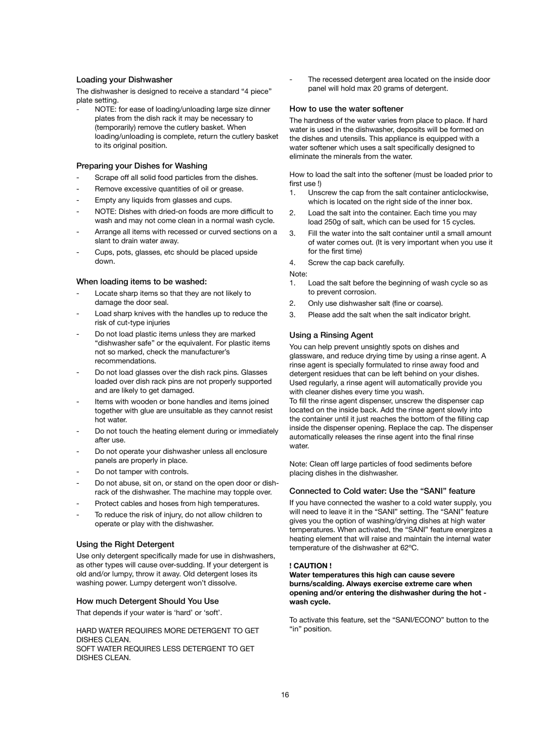 Melissa 758-007 manual Loading your Dishwasher, Preparing your Dishes for Washing, When loading items to be washed 