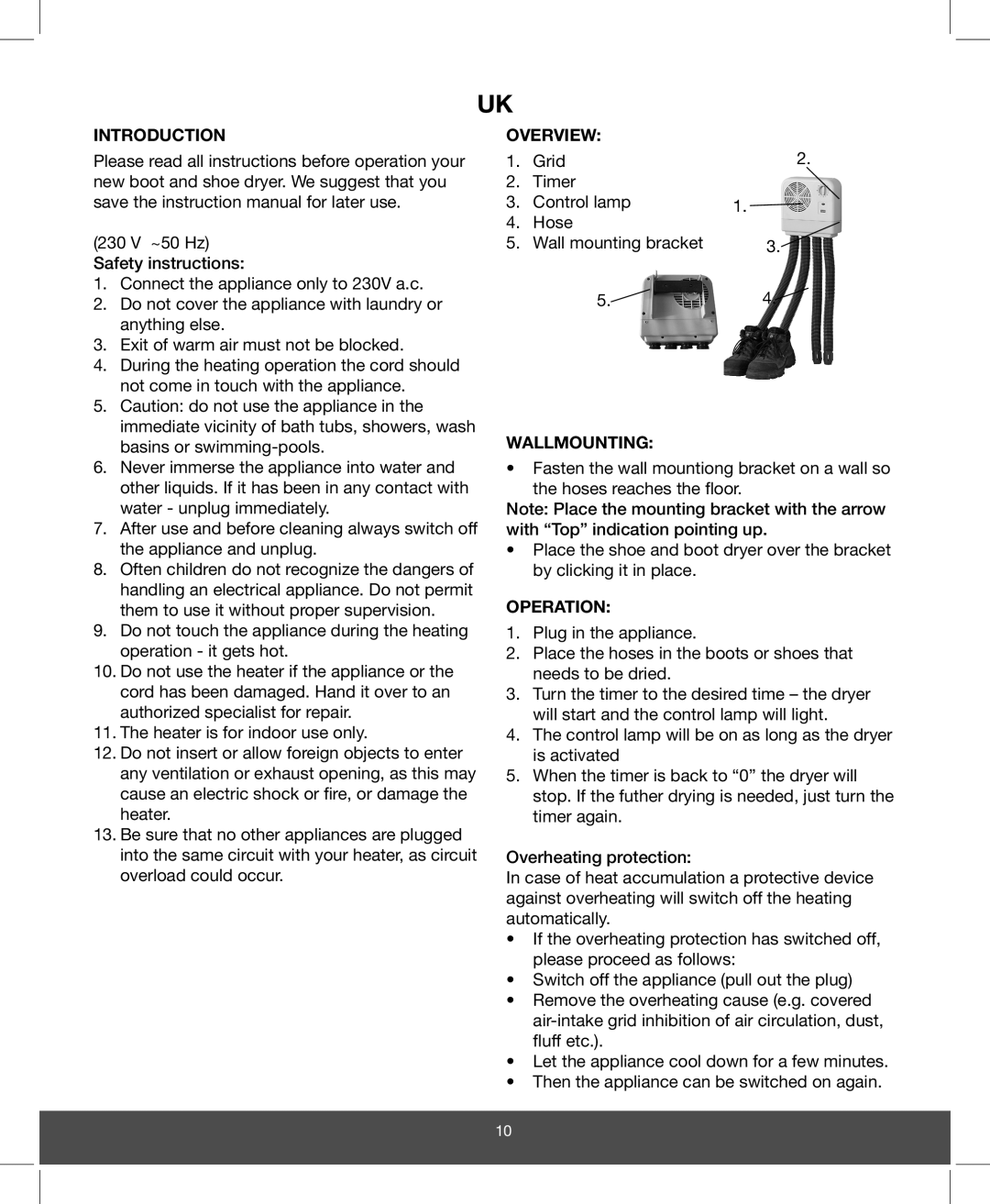 Melissa 770-056 manual Introduction, Overview, Wallmounting, Operation 