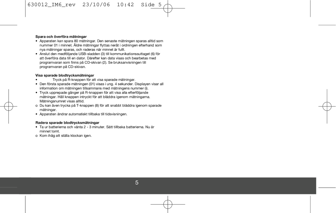 Melissa DVP3980 manual Spara och överföra mätningar, Visa sparade blodtrycksmätningar, Radera sparade blodtrycksmätningar 