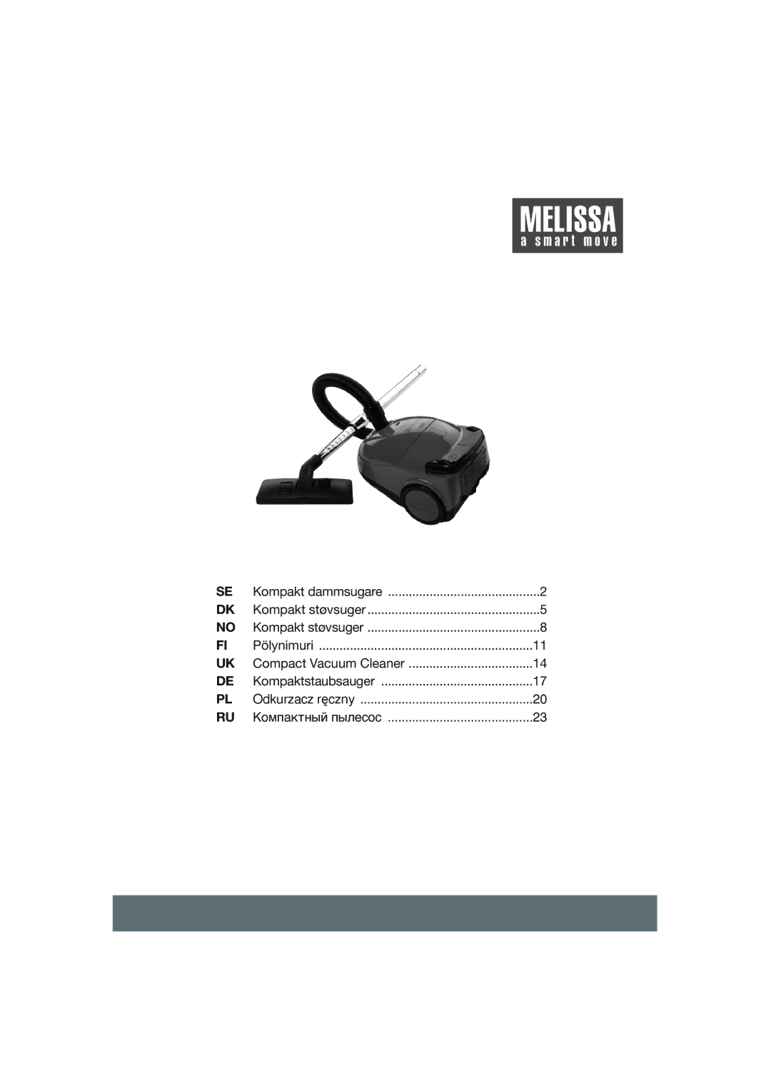 Melissa Vacuum Cleaner manual 