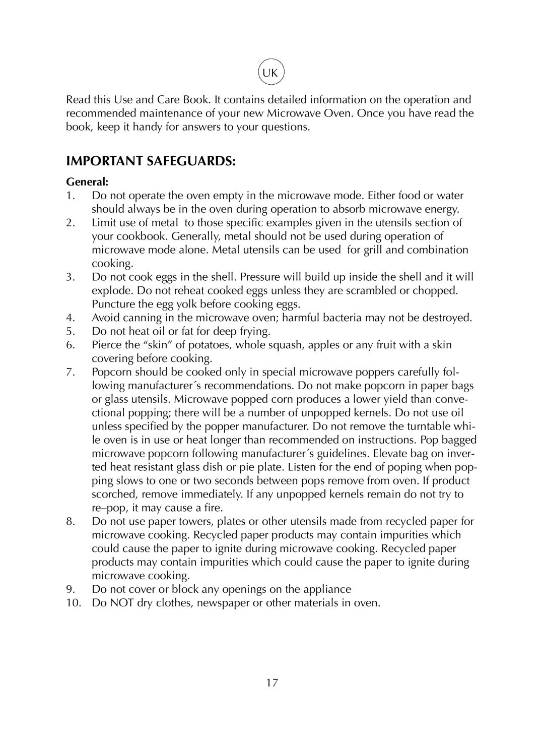 Melissa WP700AL17 manual Important Safeguards, General 