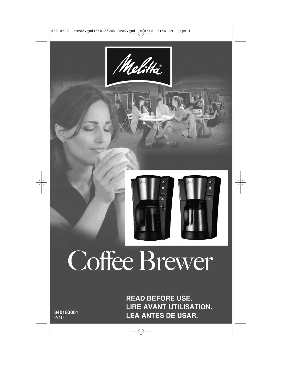 Melitta manual 840183001 ENv03.qxd840135000 Ev00.qxd 2/8/10 840 AM 