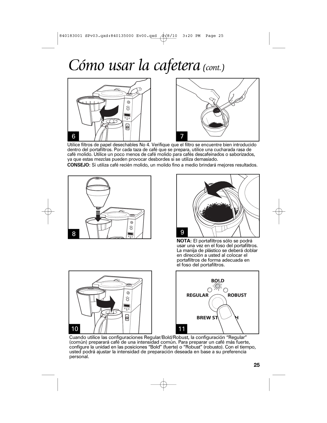 Melitta 840183001 manual Cómo usar la cafetera 