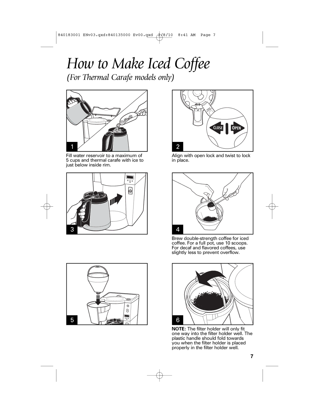 Melitta 840183001 manual How to Make Iced Coffee, For Thermal Carafe models only 