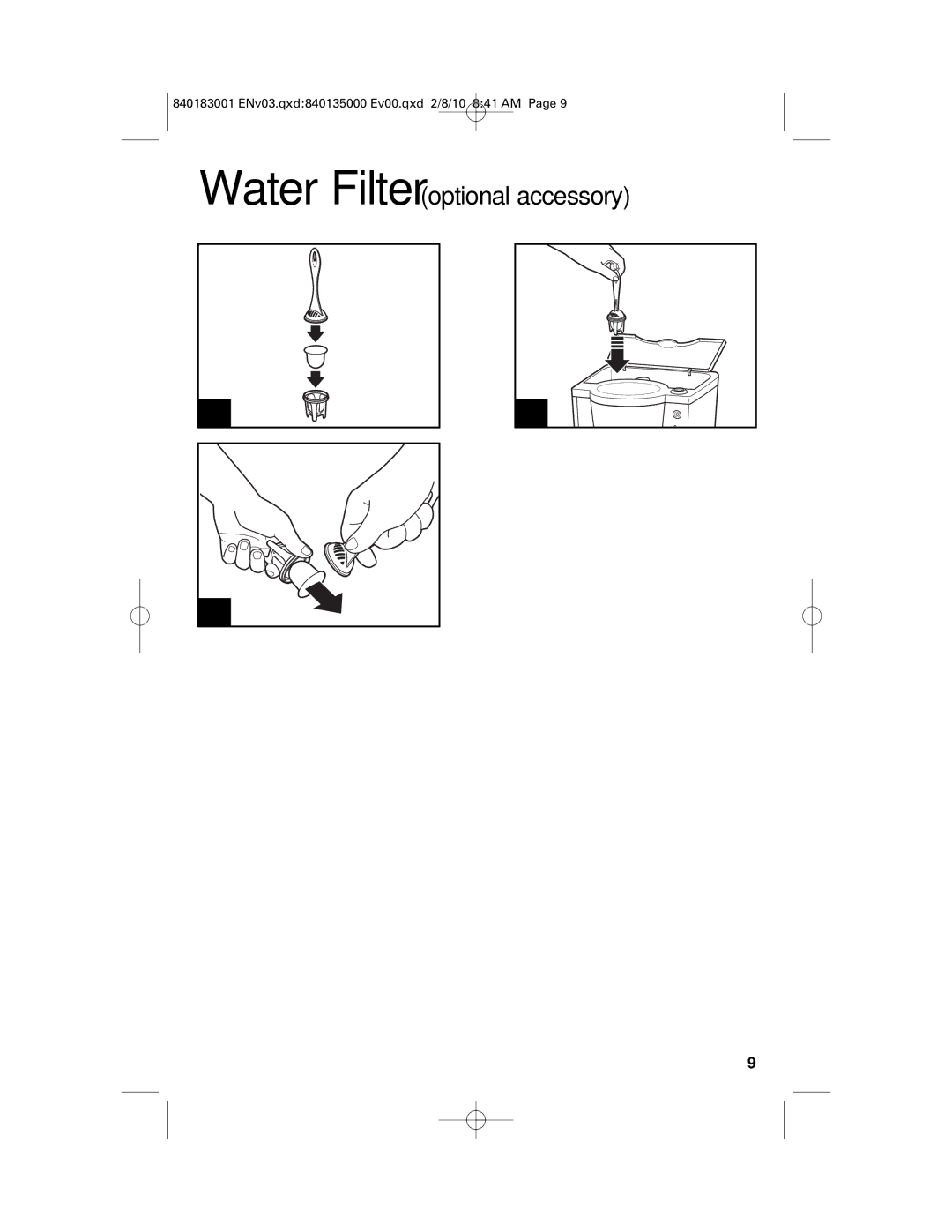 Melitta 840183001 manual Water Filter optional accessory 