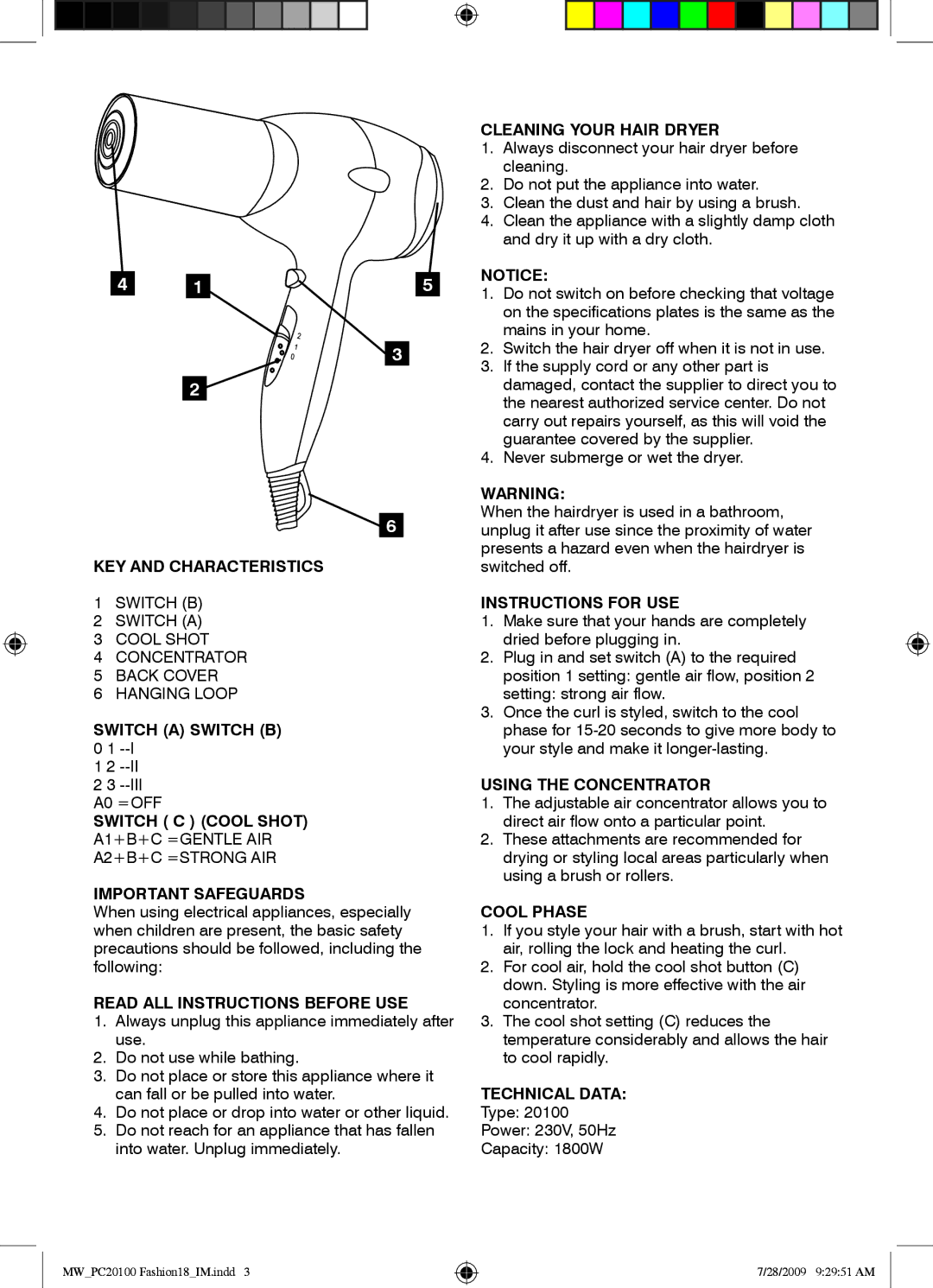 Mellerware 2 0 1 0 0 manual KEY and Characteristics 