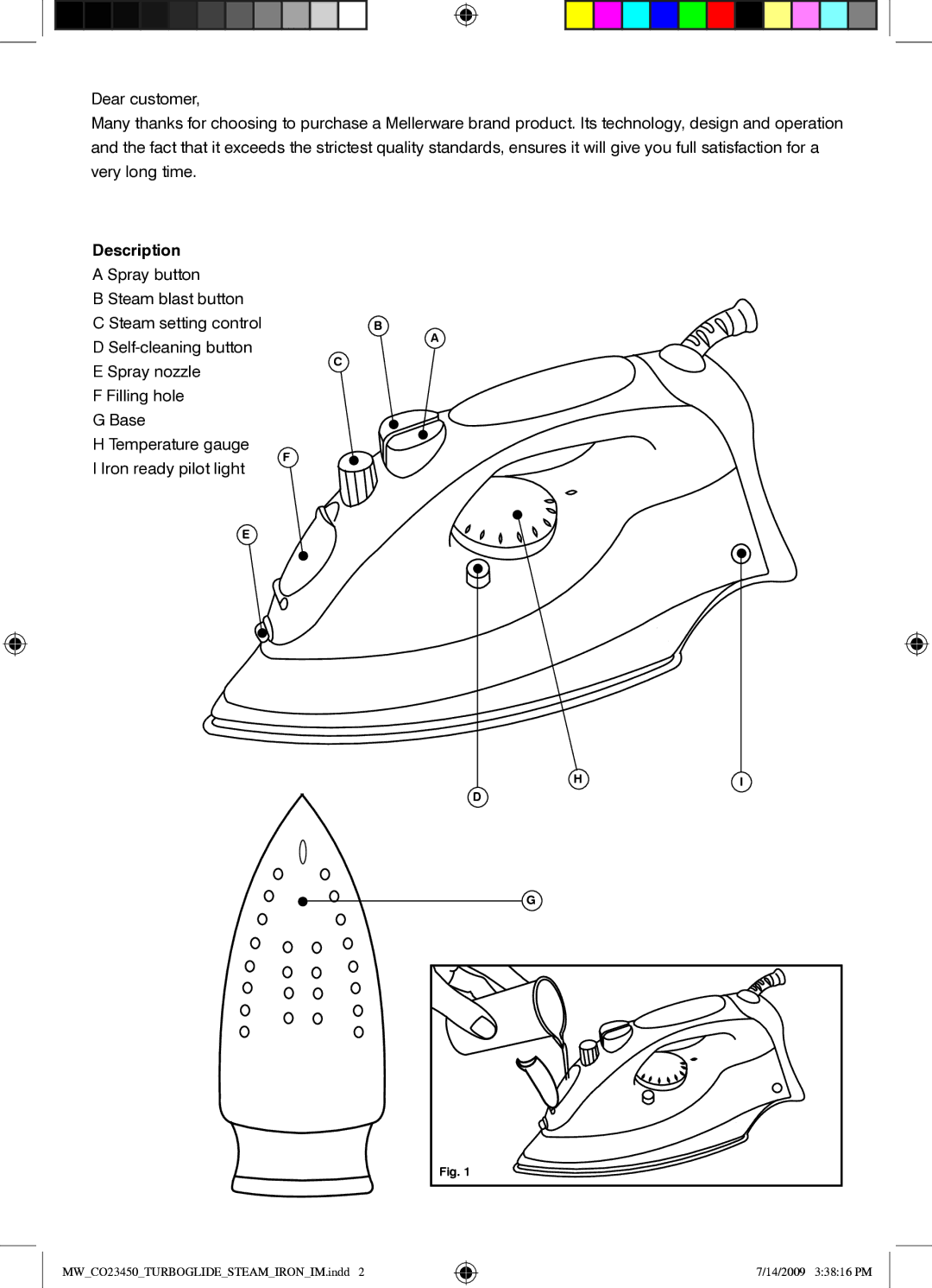 Mellerware 2 3 4 5 02 0 0 0 W manual Description 