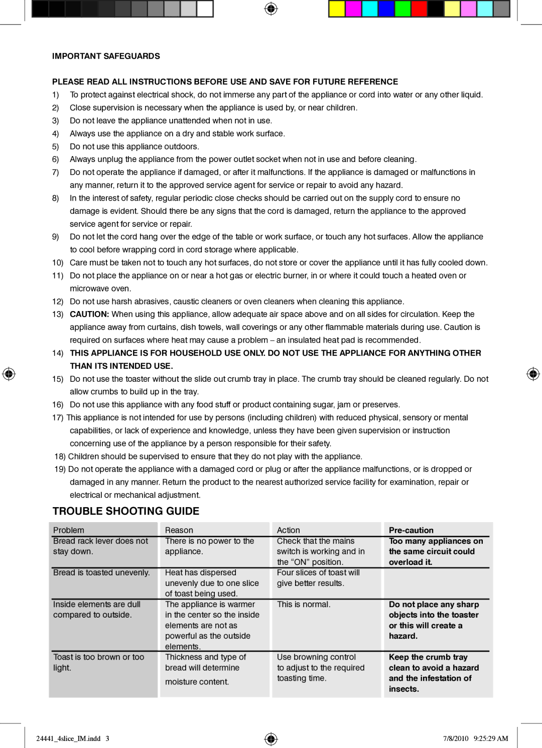 Mellerware 2 4 4 4 11 3 0 0 W manual Trouble Shooting Guide, Overload it 