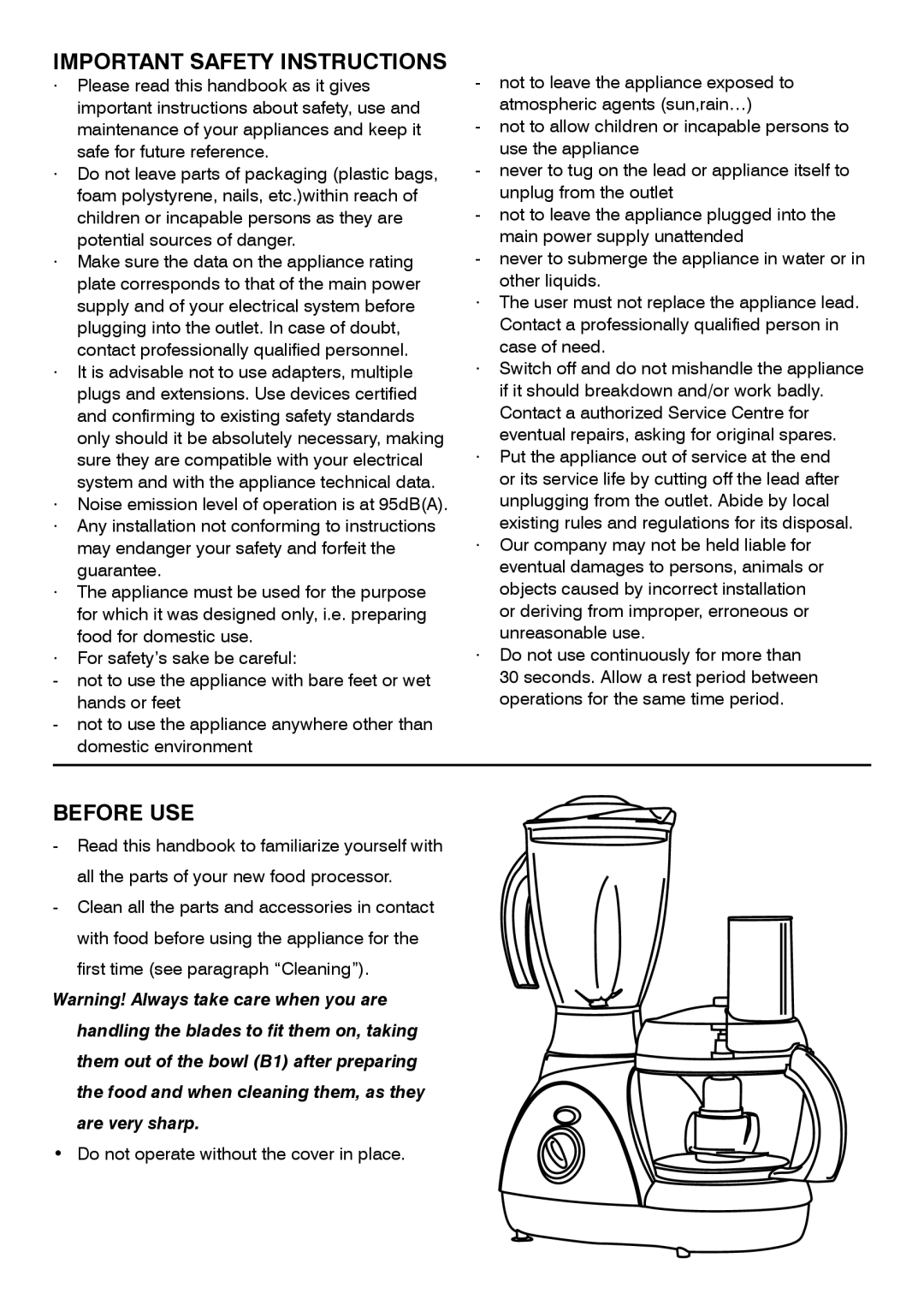 Mellerware 2 6 2 1 05 0 0 W manual Important Safety Instructions, Before USE 