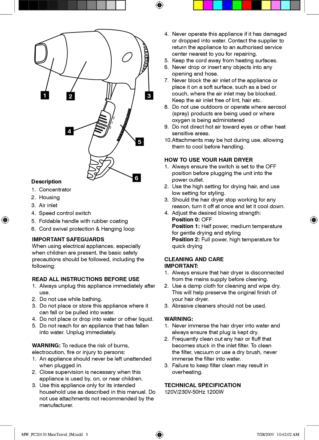 Mellerware 20150 specifications Important Safeguards 