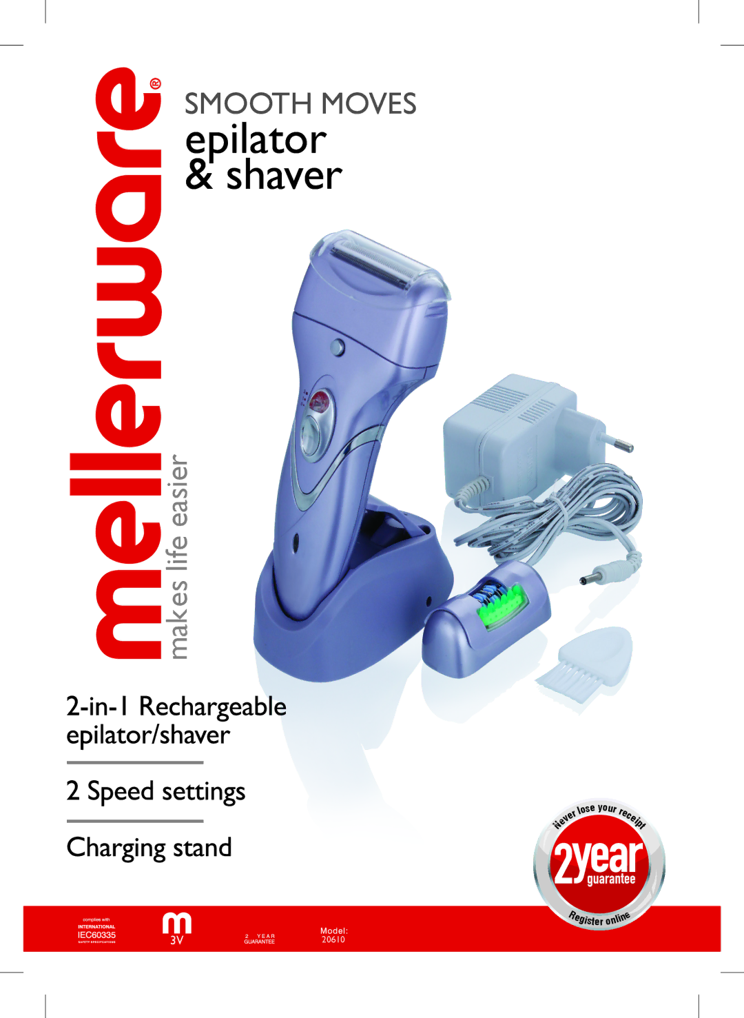 Mellerware 20610 manual Epilator & shaver 