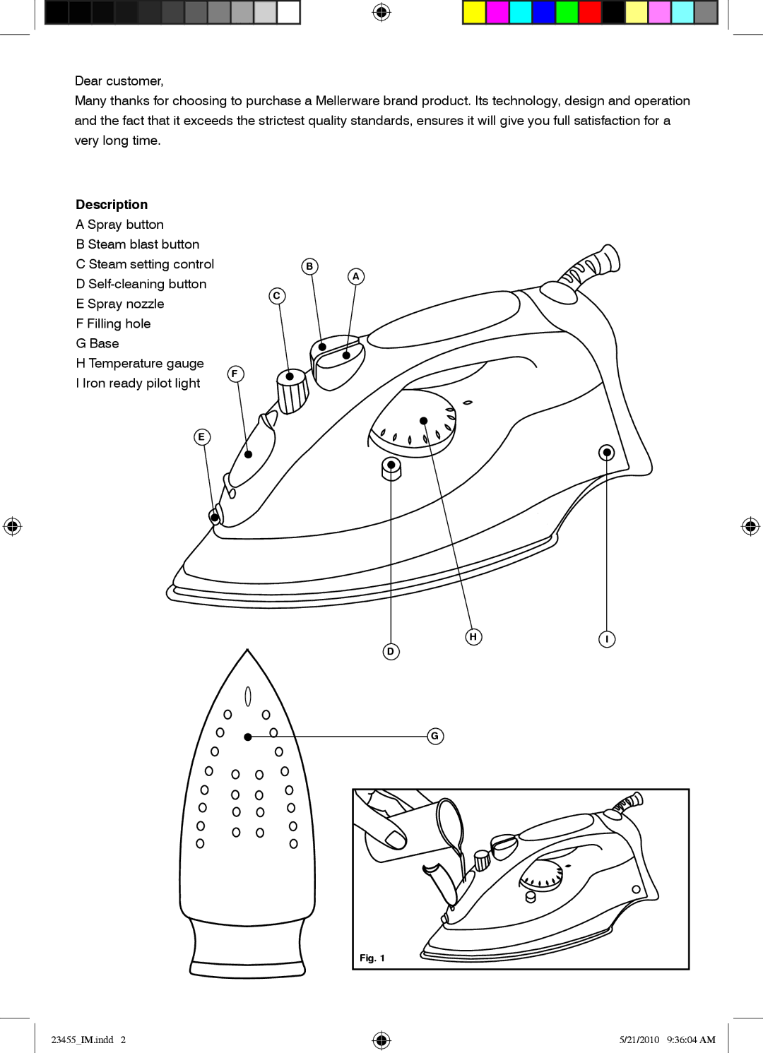 Mellerware 23455 manual Description 