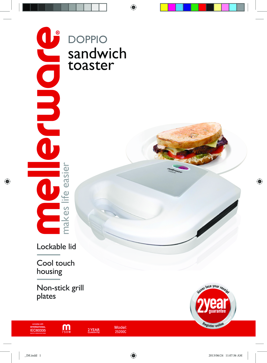 Mellerware 25210C manual sandwich toaster, Doppio, makes life easier, rec ei p t 