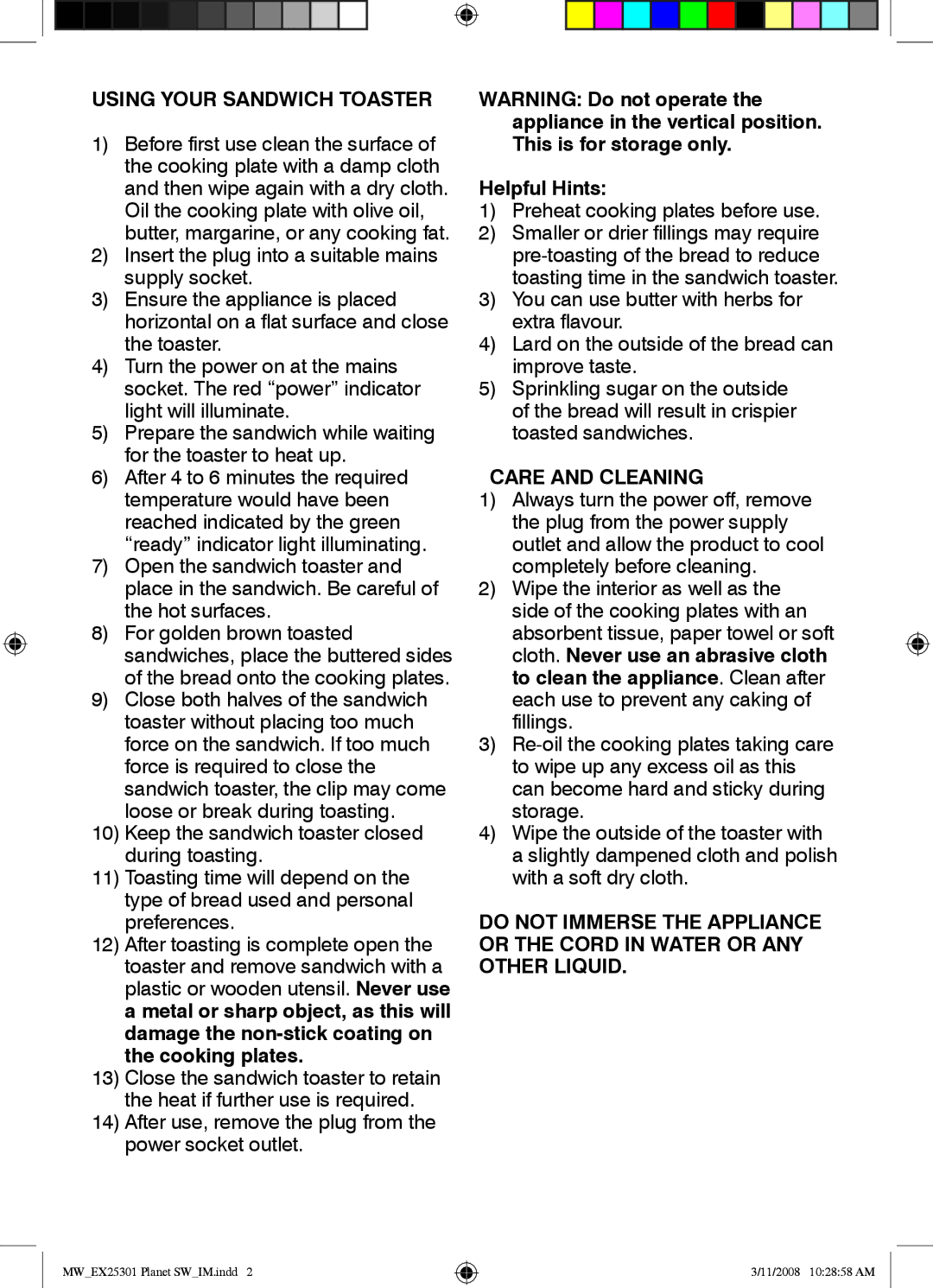 Mellerware 25301 specifications Using Your Sandwich Toaster 