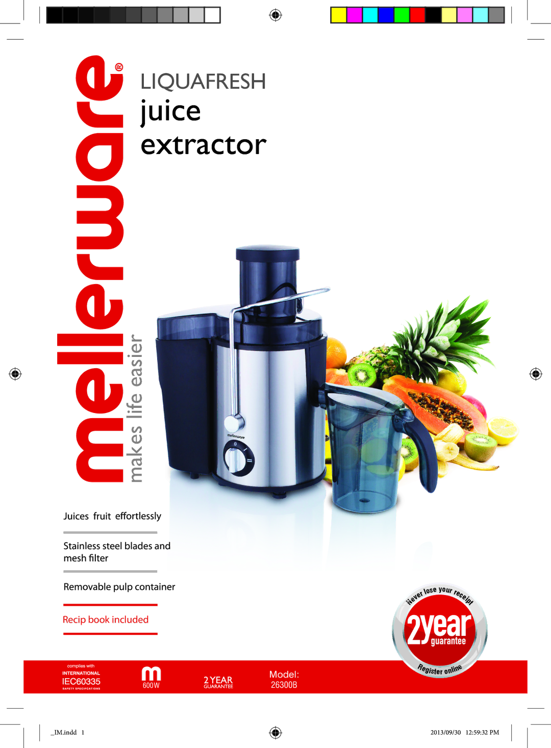 Mellerware 26300B manual Juice extractor 