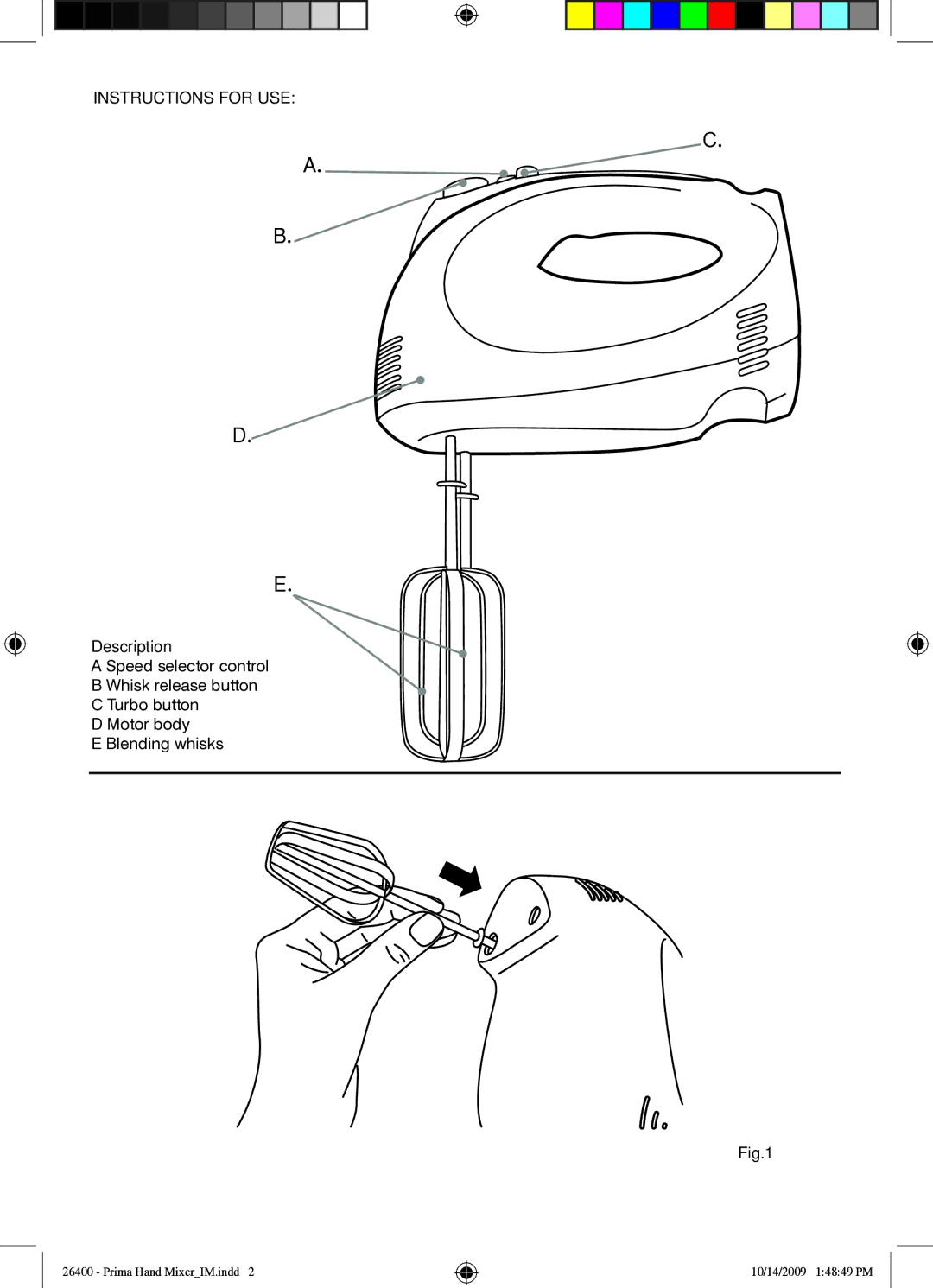 Mellerware 26400 manual Instructions for USE, Description 