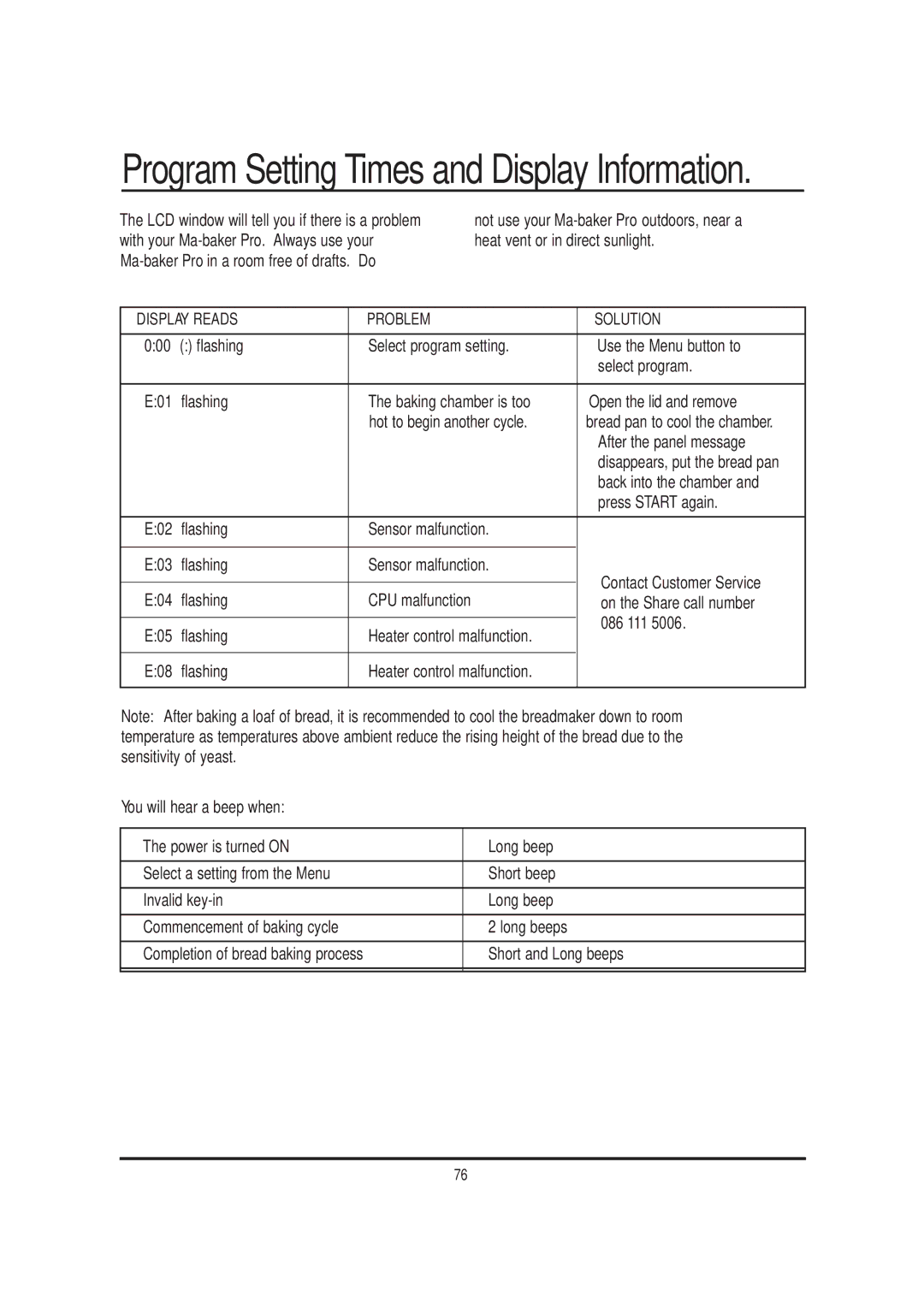 Mellerware 26550550W manual Program Setting Times and Display Information 