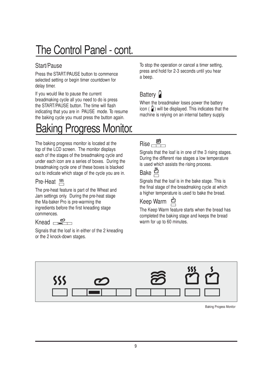 Mellerware 26550550W manual Baking Progress Monitor 