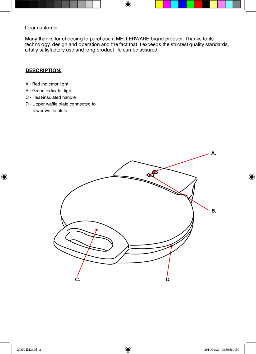 Mellerware 27300 specifications Description 