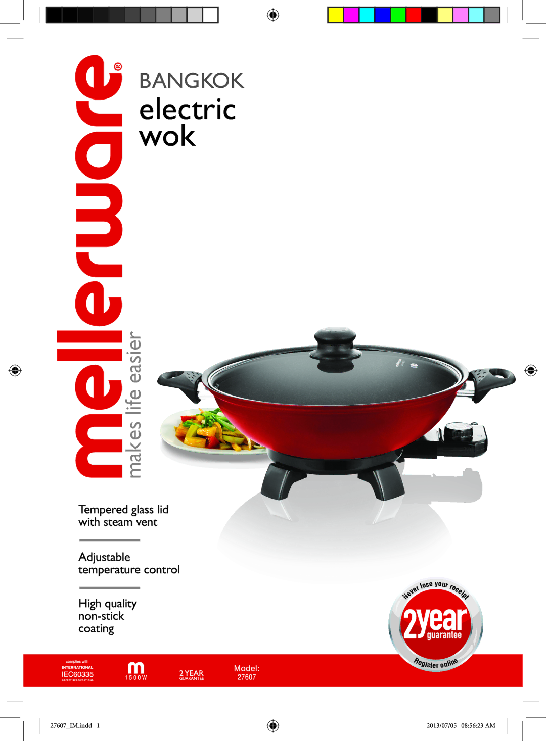 Mellerware 27607 manual Electric wok 