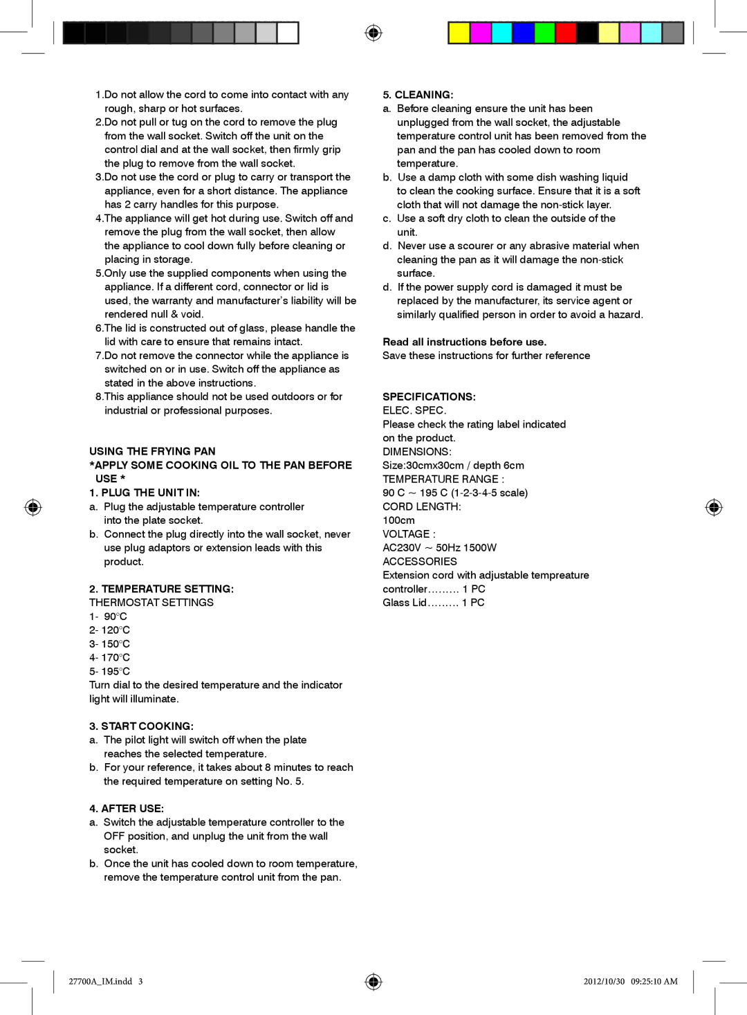 Mellerware 27700A manual Temperature Setting Thermostat Settings 