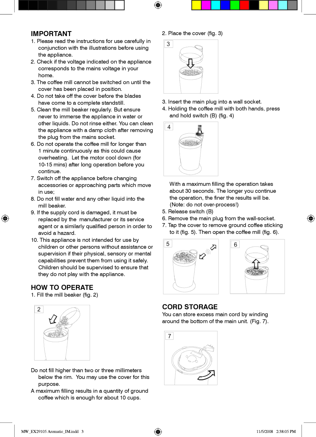 Mellerware 29105 specifications HOW to Operate, Cord Storage 