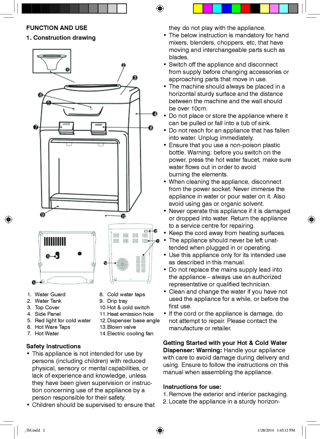 Mellerware 30100 75 - 550 W manual Construction drawing, Safety Instructions 