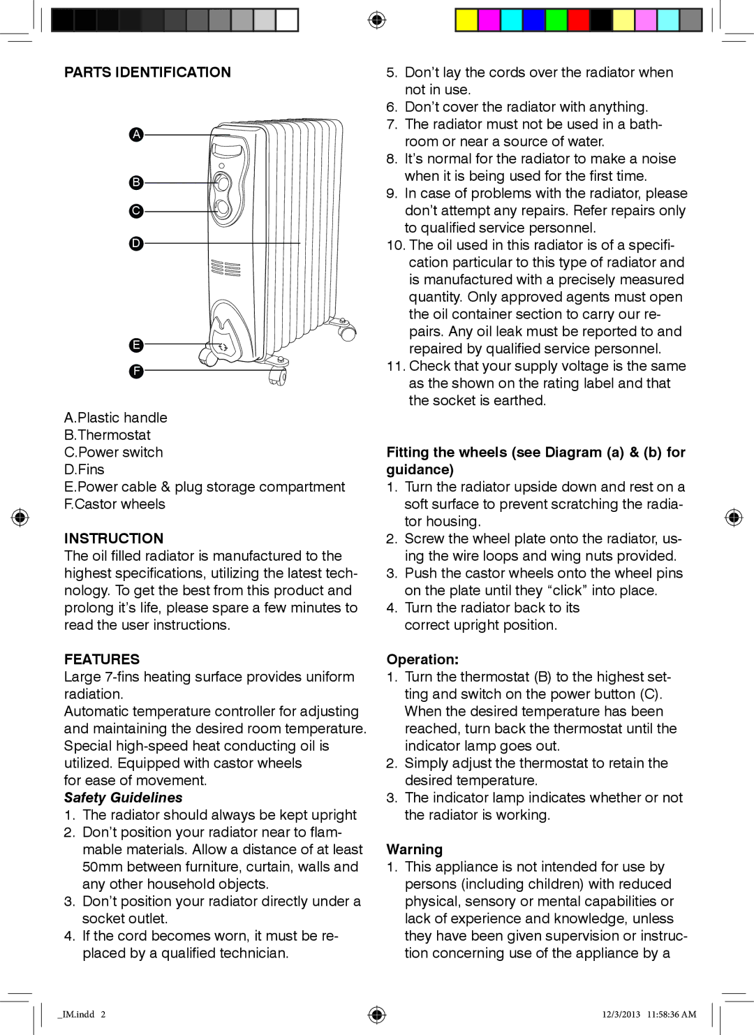 Mellerware 35009 manual Fitting the wheels see Diagram a & b for guidance, Operation 