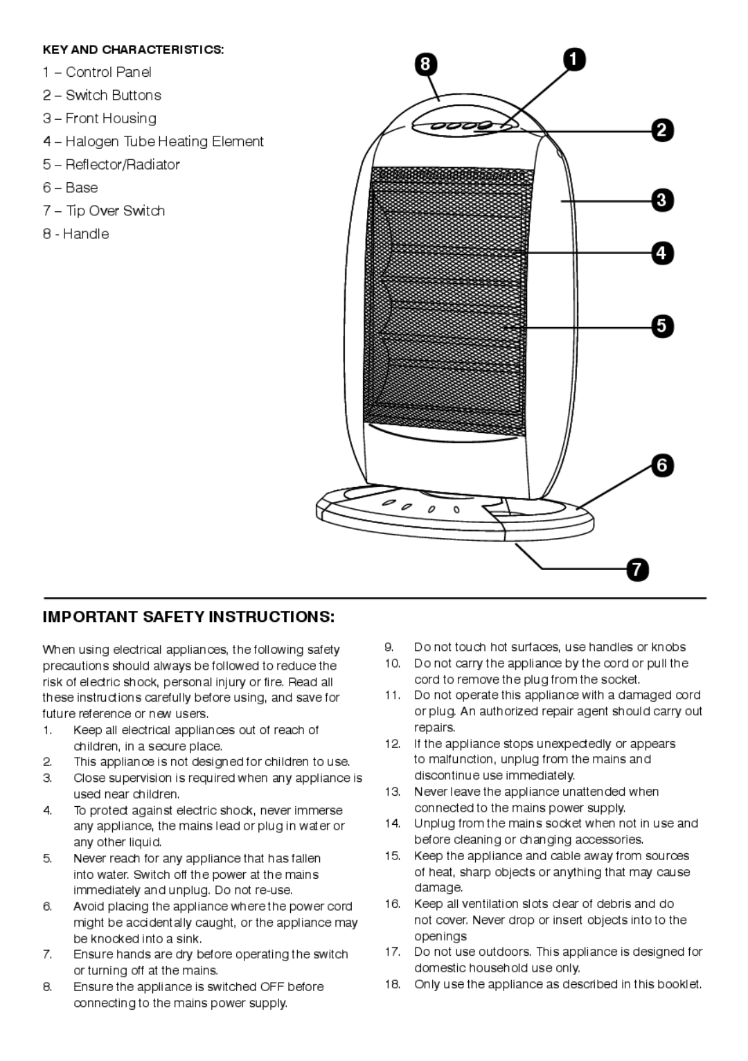 Mellerware 35400 manual Important Safety Instructions 