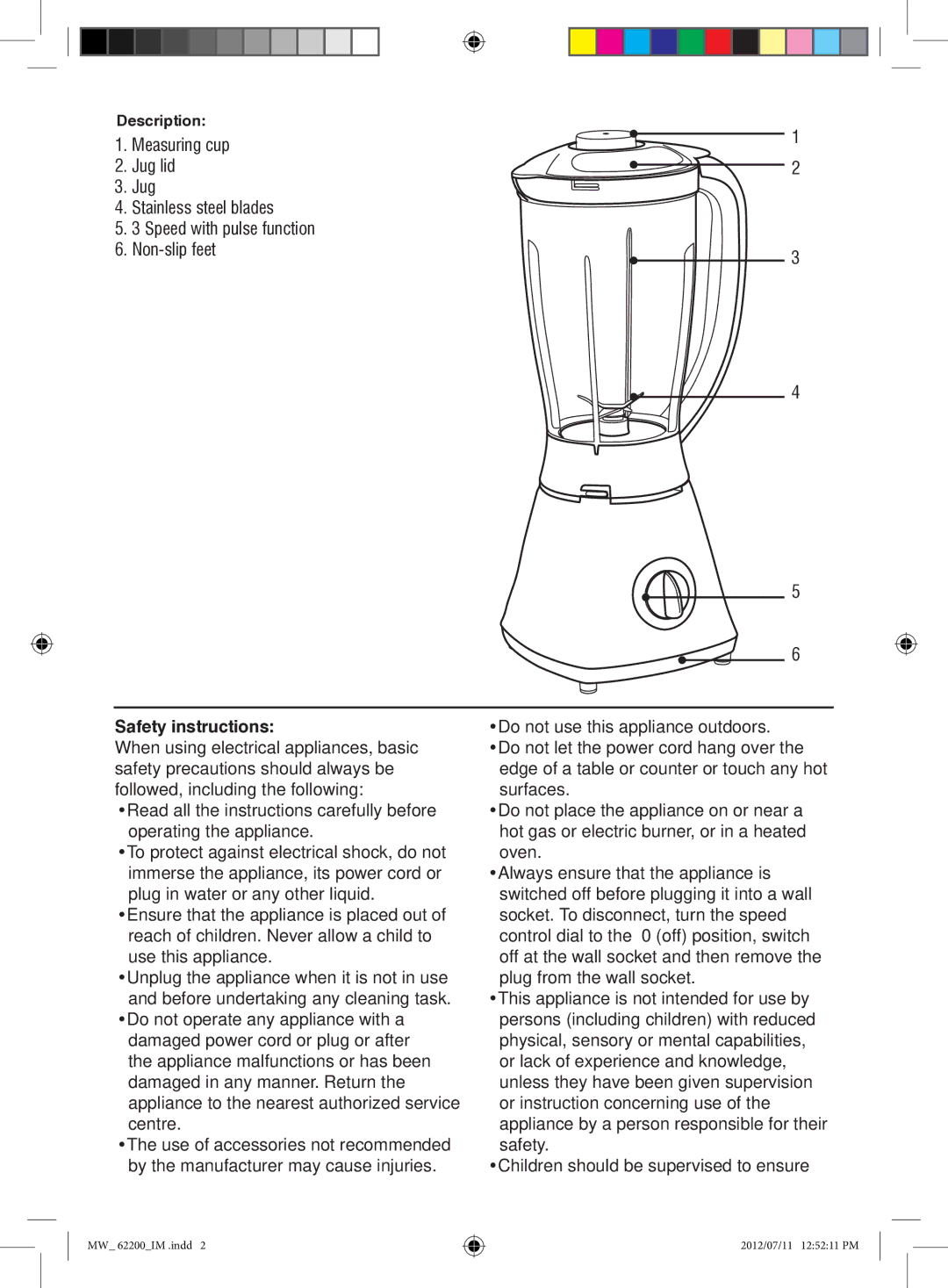 Mellerware MW_ 62200_IM manual Safety instructions 