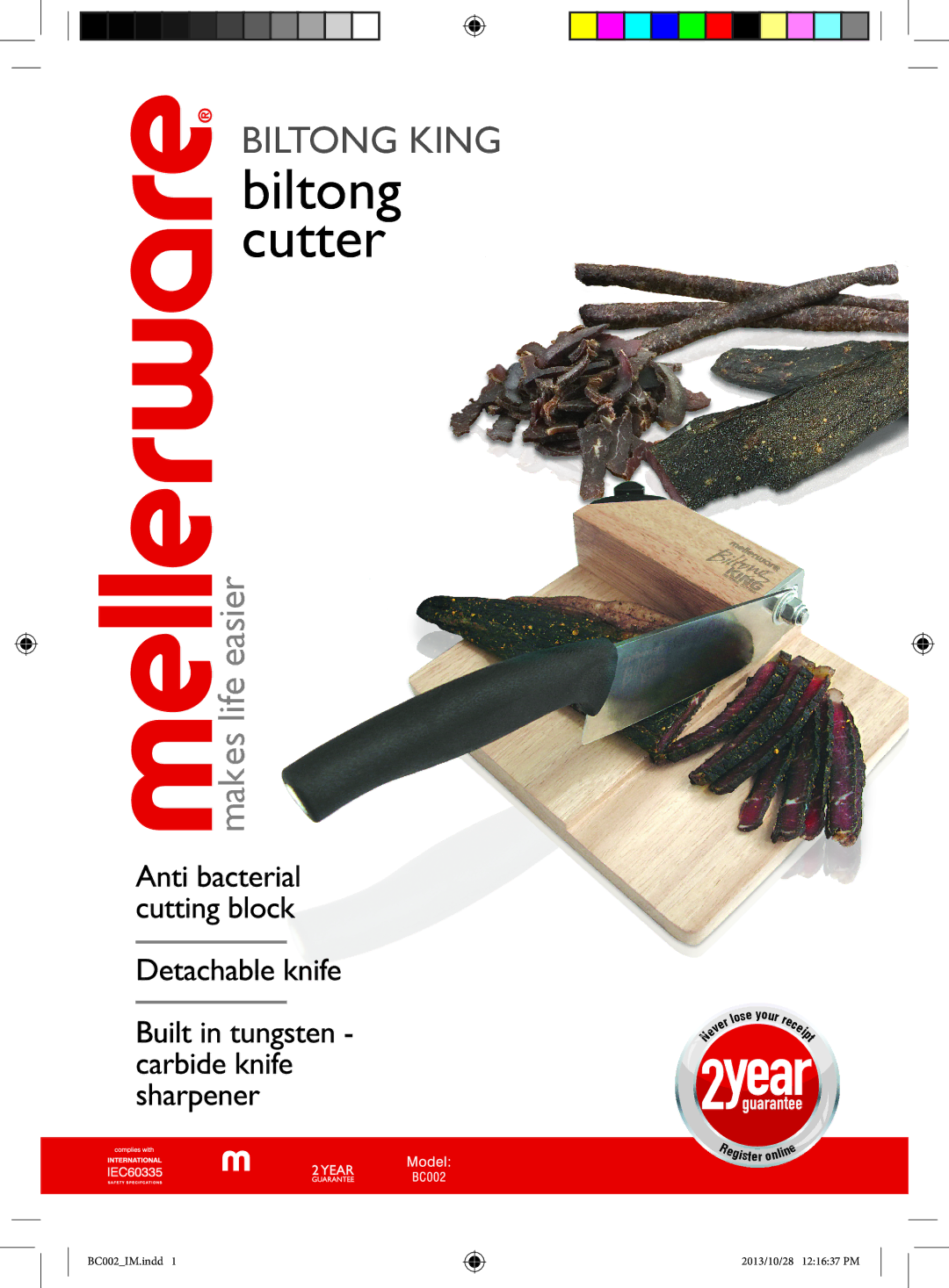 Mellerware DC002 manual Biltong cutter 