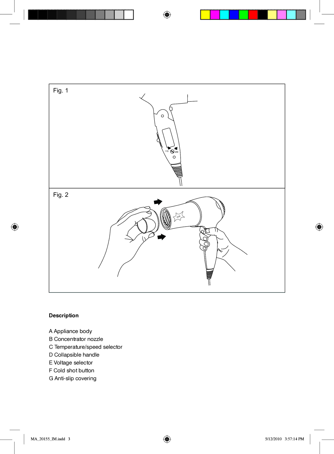 Mellerware MA20155 manual Description 