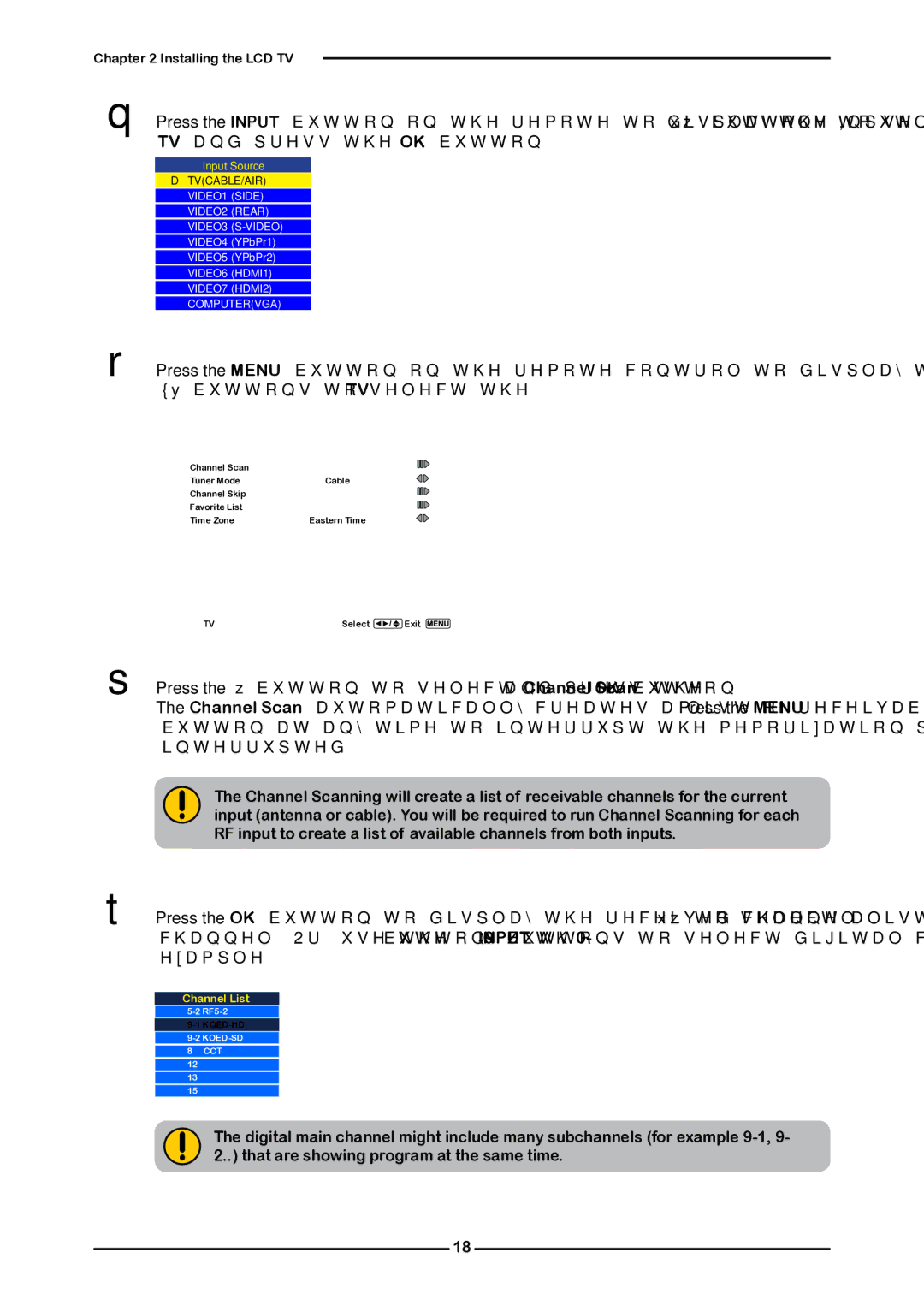 Memorex 1080p manual Channel List 