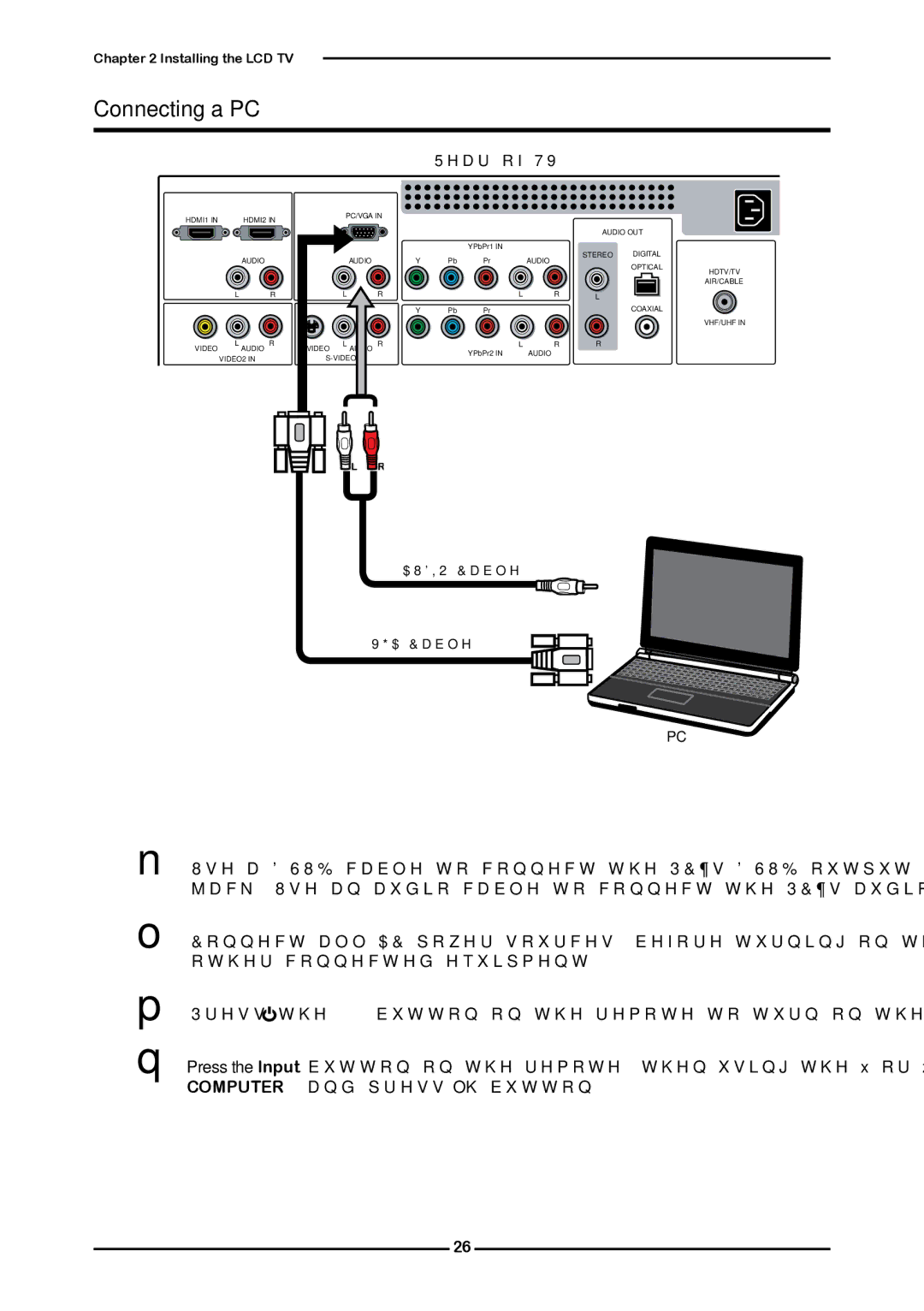 Memorex 1080p manual Connecting a PC 