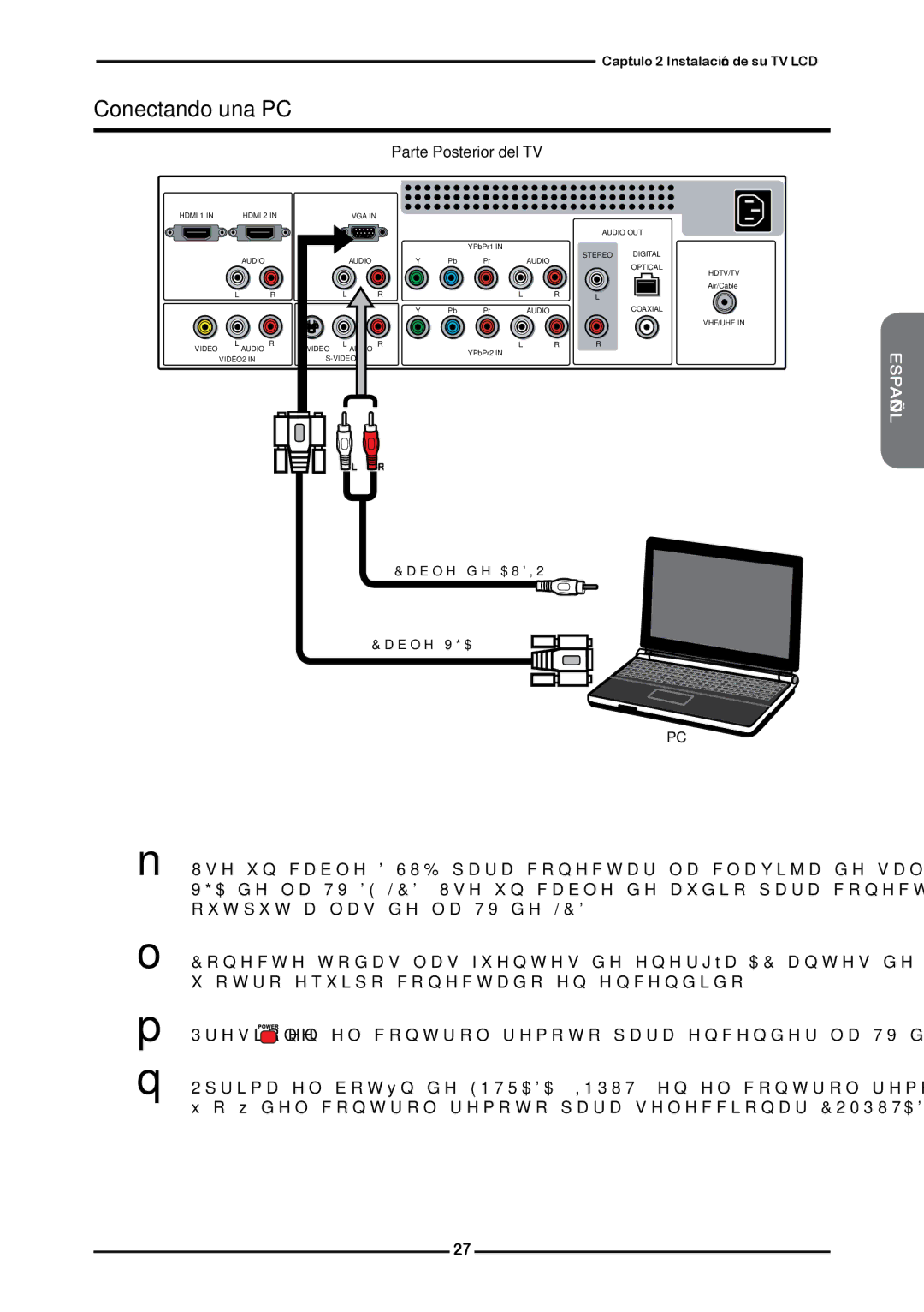 Memorex 1080p manual Conectando una PC 