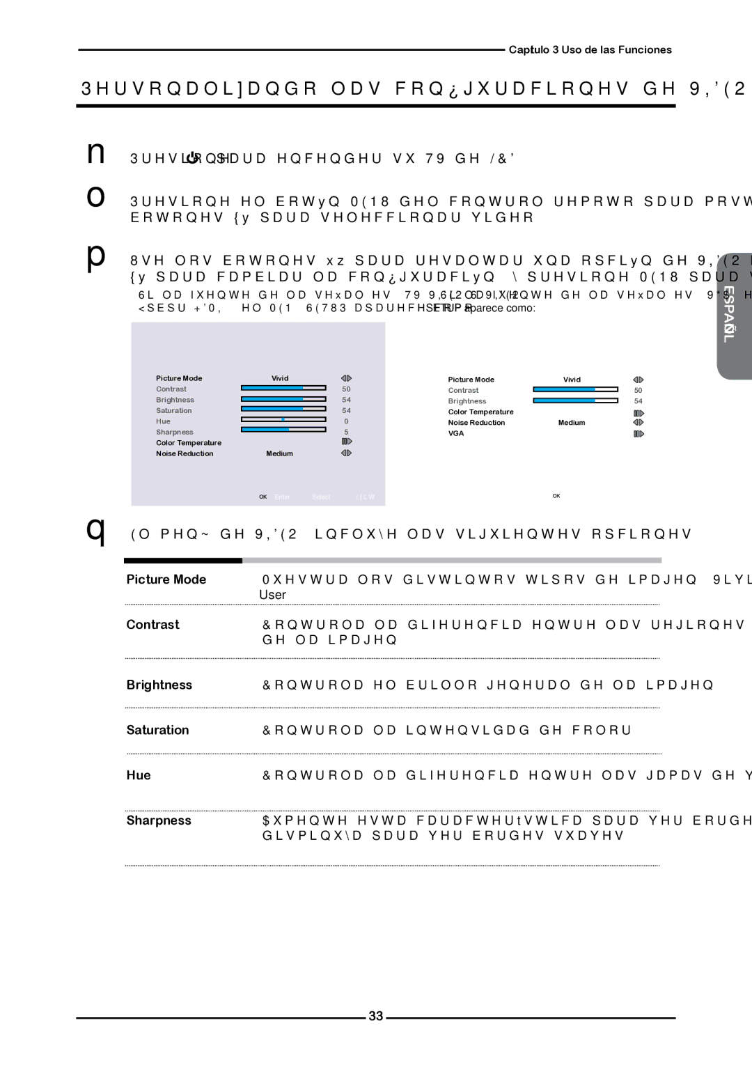 Memorex 1080p manual Personalizando las configuraciones de Video,  El menú de Video incluye las siguientes opciones 