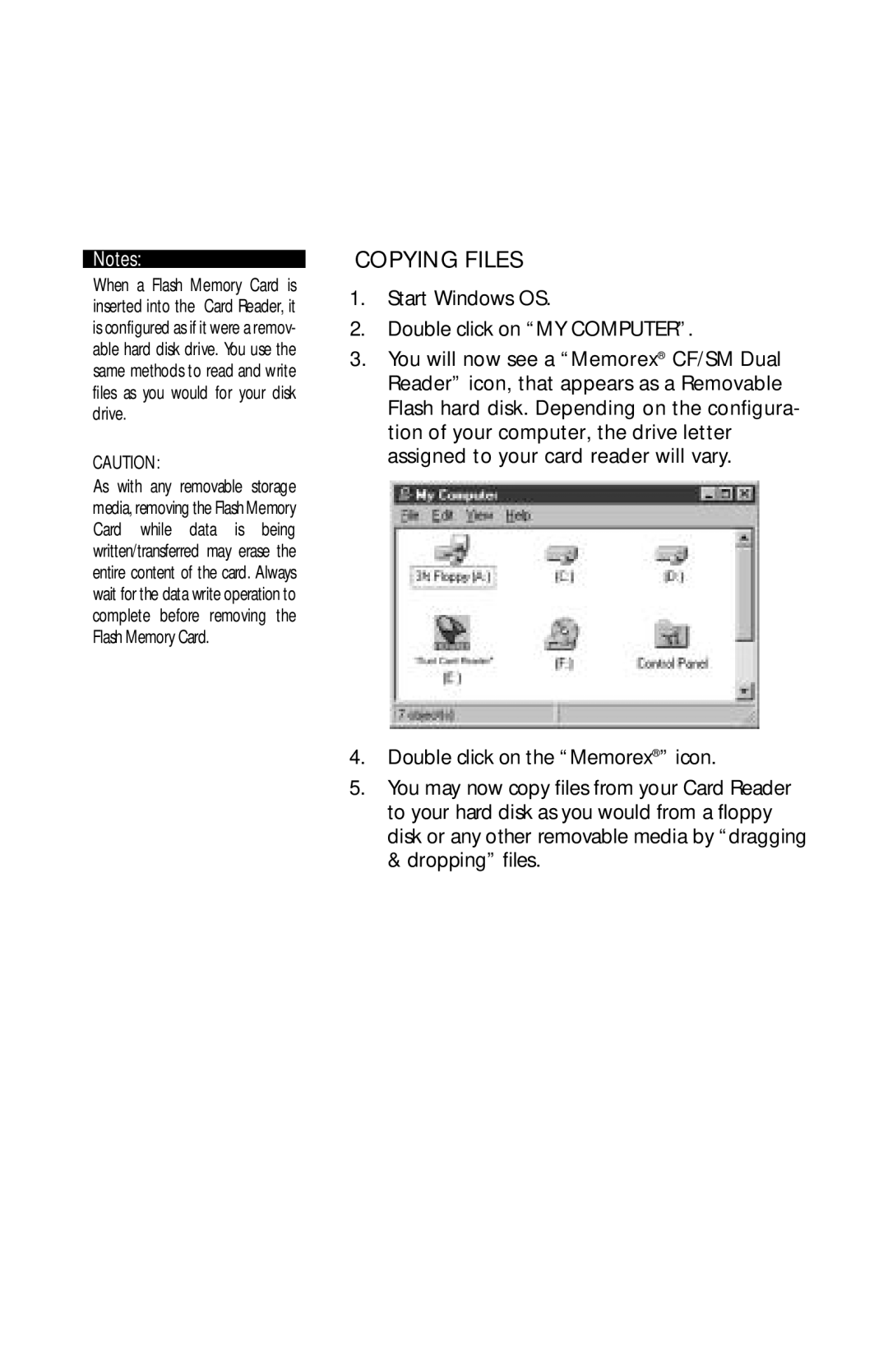 Memorex 53954739 warranty Copying Files 