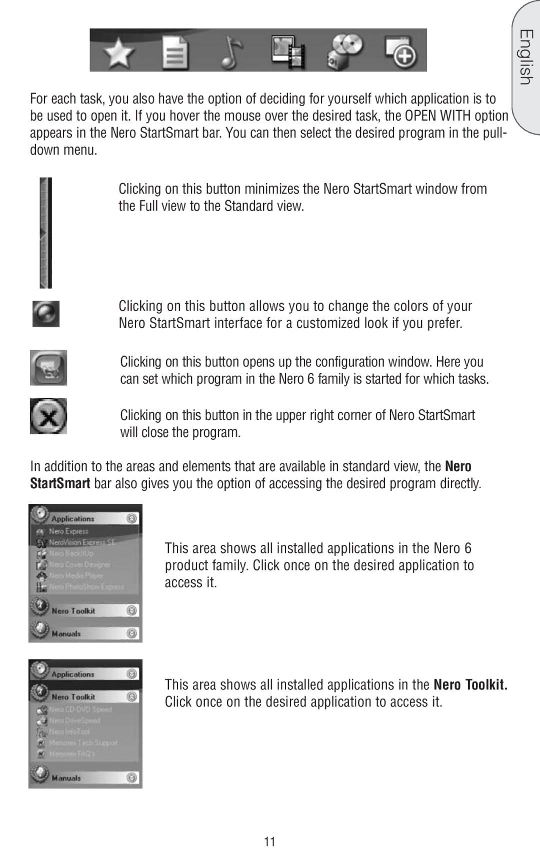 Memorex 6 manual Click once on the desired application to access it 