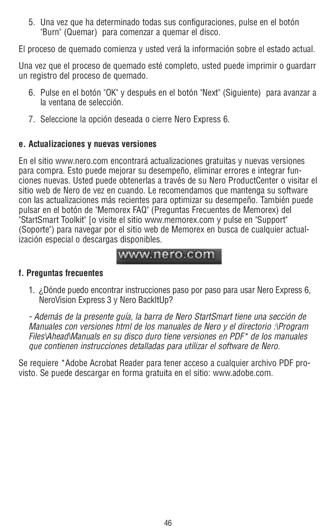 Memorex 6 manual Actualizaciones y nuevas versiones Preguntas frecuentes 