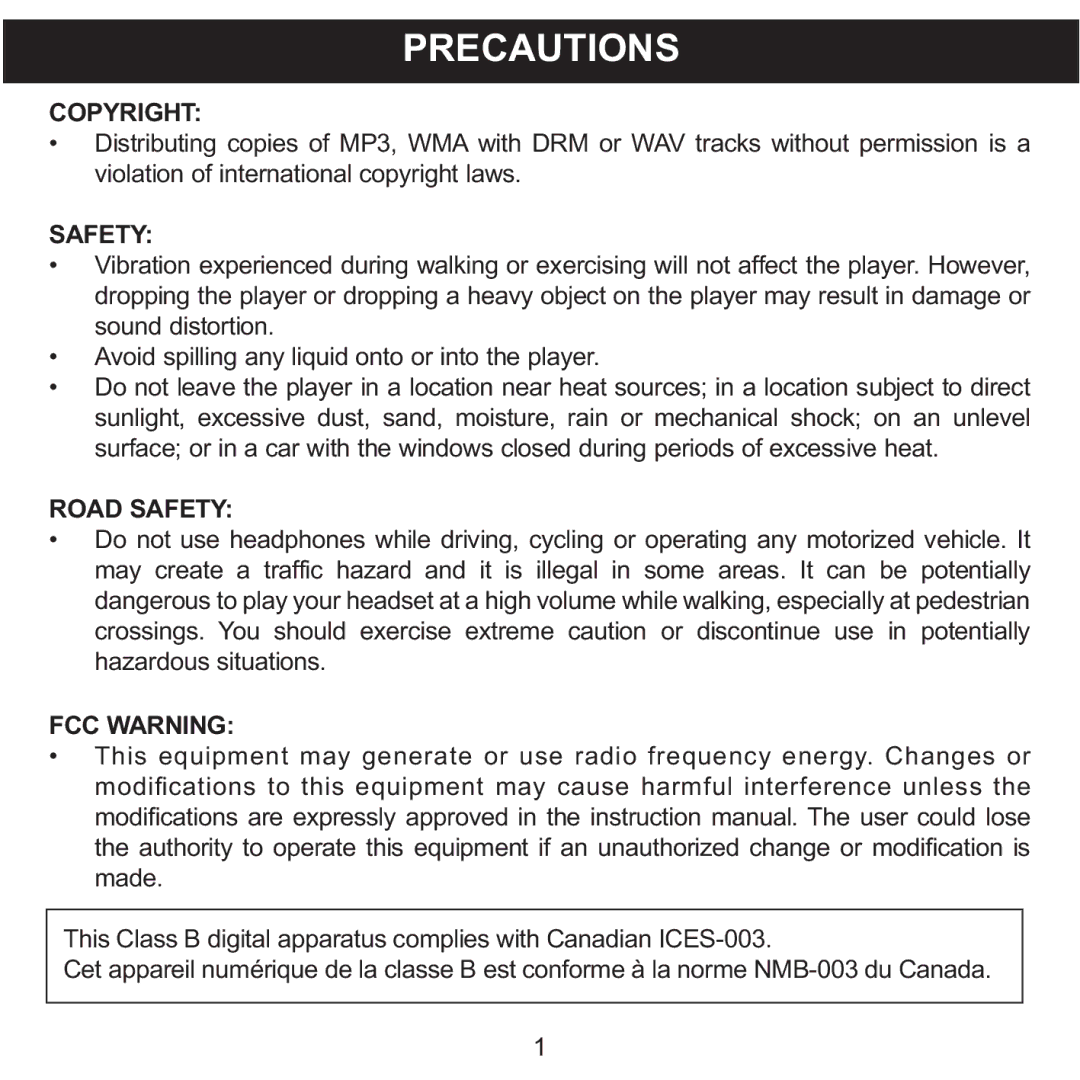 Memorex 8564 manual Precautions, Copyright 