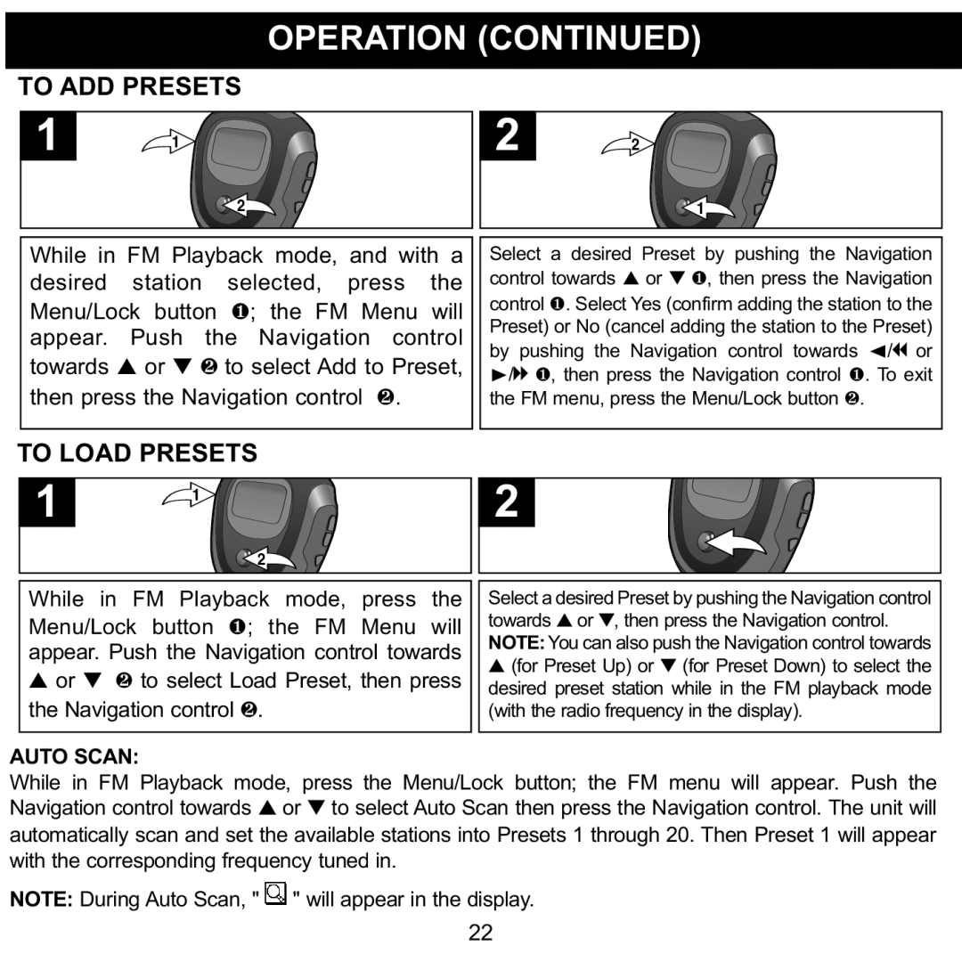 Memorex 8564 manual To ADD Presets, To Load Presets 