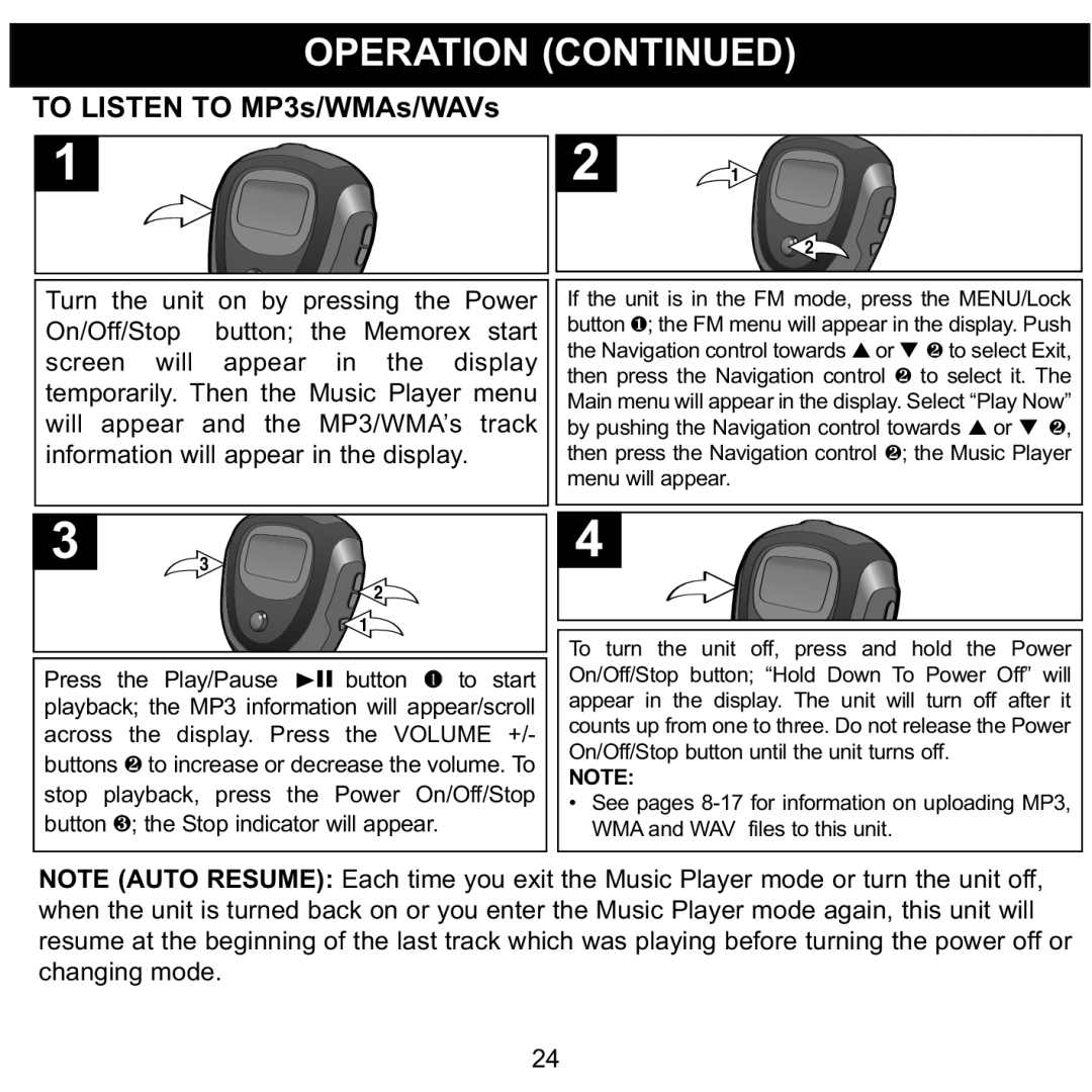 Memorex 8564 manual Operation 