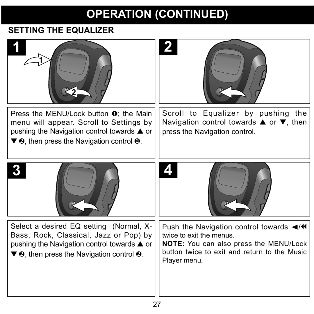 Memorex 8564 manual Setting the EQUALIZER2 