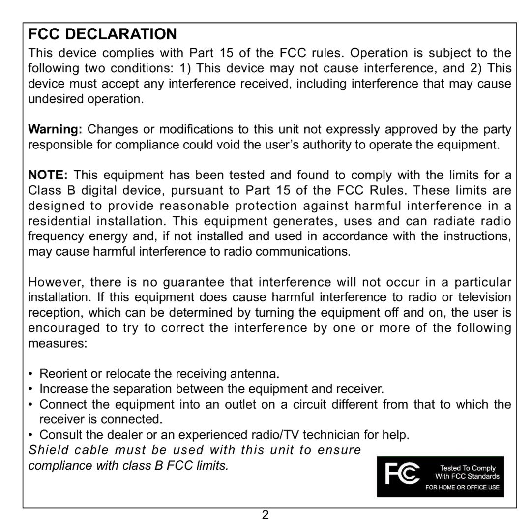 Memorex 8564 manual FCC Declaration 