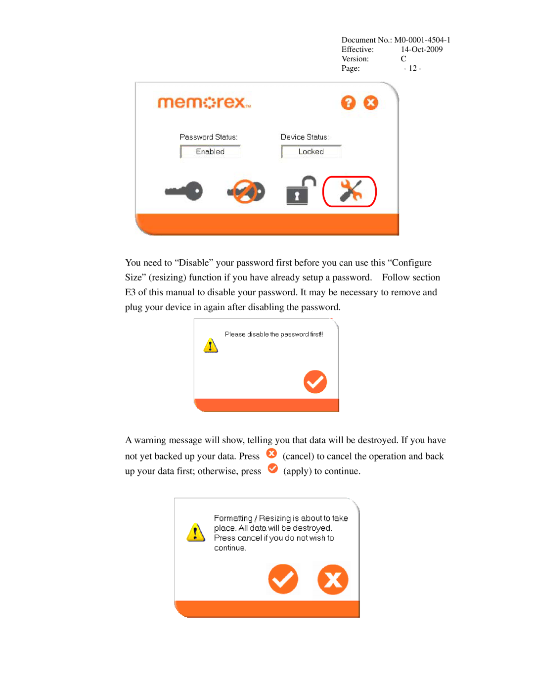 Memorex user manual Document No. M0-0001-4504-1 Effective 14-Oct-2009 Version C 