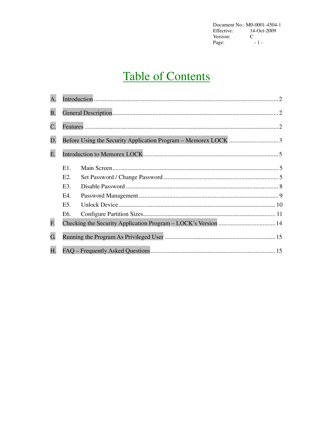 Memorex c user manual Table of Contents 