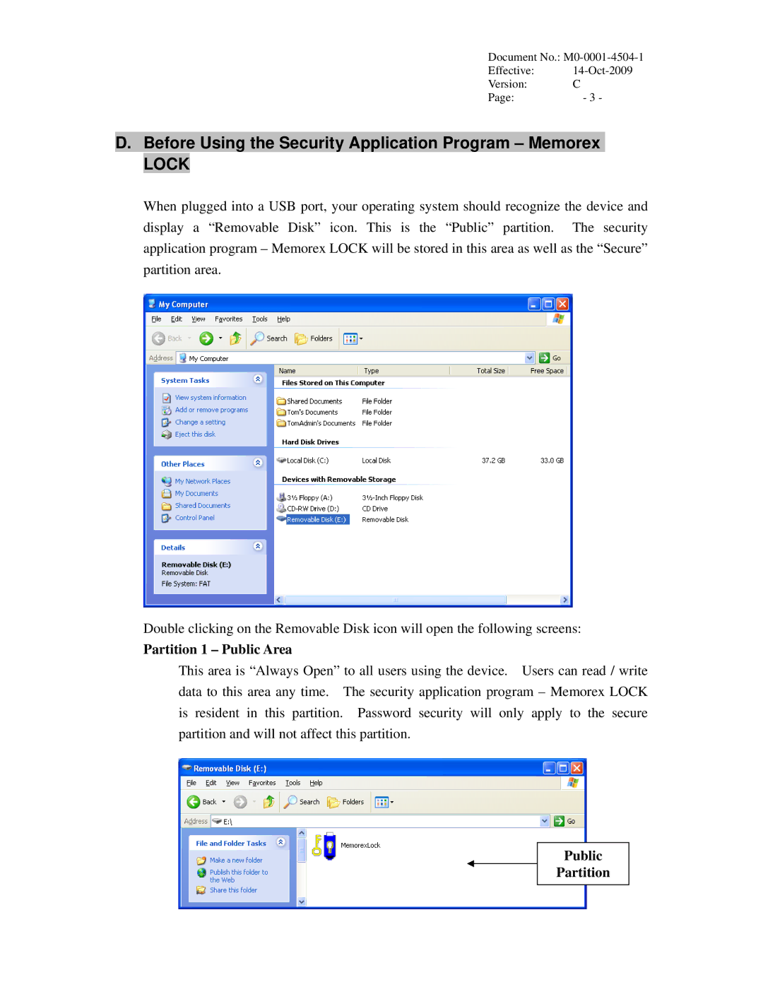 Memorex user manual Before Using the Security Application Program Memorex, Lock 