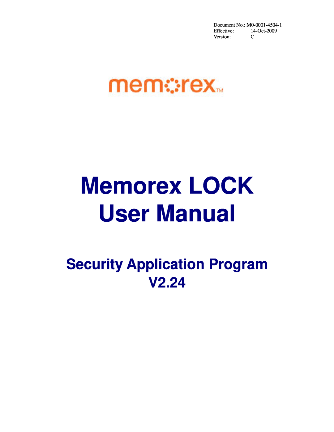 Memorex user manual Security Application Program 