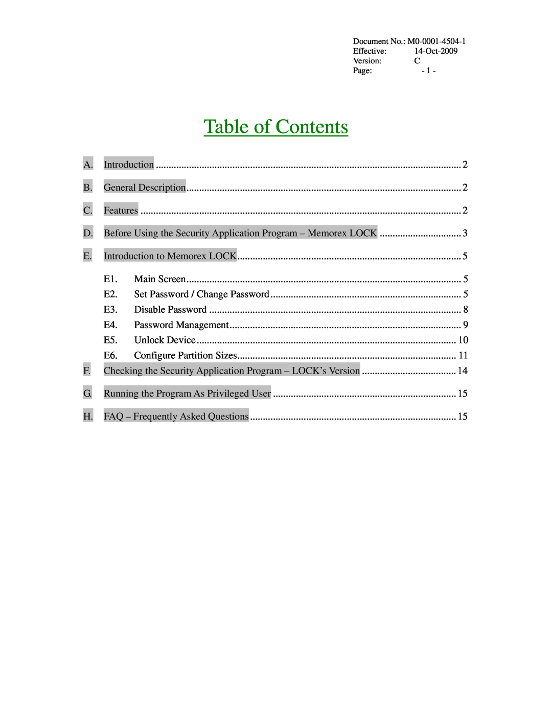 Memorex c user manual Table of Contents 