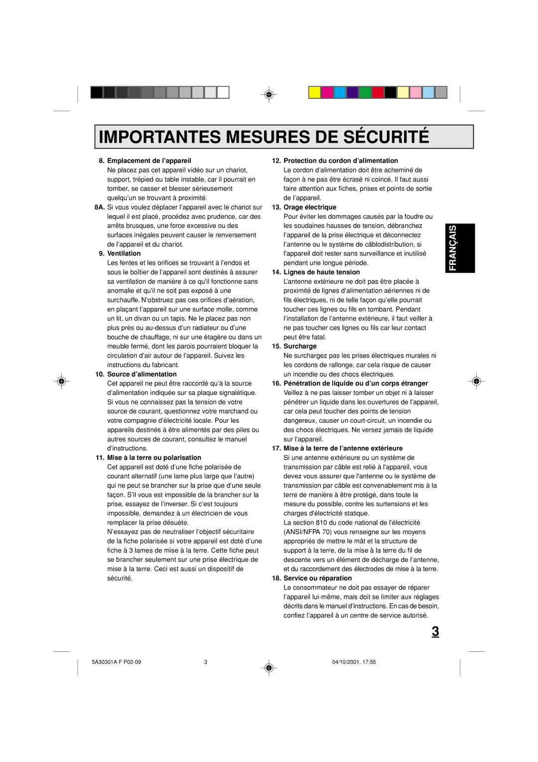 Memorex DBVT1341 Emplacement de l’appareil, Ventilation, Source d’alimentation, Mise à la terre ou polarisation, Surcharge 